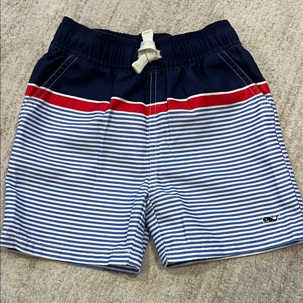 Classic Striped Kids' Shorts with Red Accent